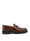 Tod's Moccasin Shoes With Decorative Emblem And Rubber Sole In Brown