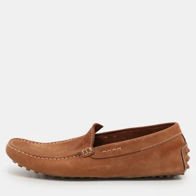 Pre-owned Tod's Brown Leather Loafers Size 39.5
