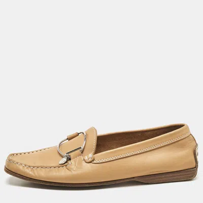 Pre-owned Tod's Brown Leather Penny Driving Loafers Size 38