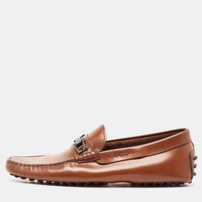 Pre-owned Tod's Brown Leather Penny Loafers Size 39