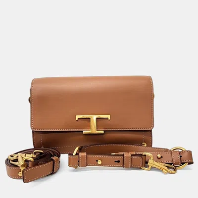 Pre-owned Tod's Brown Leather Timeless Back