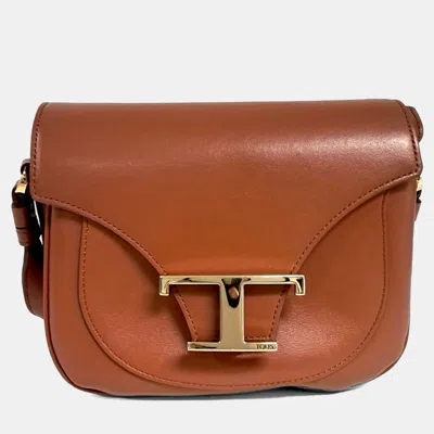 Pre-owned Tod's Brown Leather Timeless T-back Micro