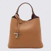 Tod's Beige Leather Tote Bag In Brown