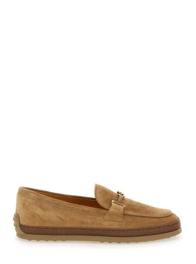Tod's Brown Loafers With Cord Detail