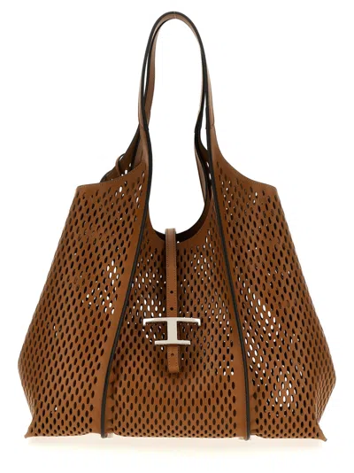Tod's Brown Medium T Timless Tote Bag