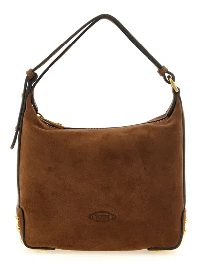 Tod's Brown Metal Dots Mini Shoulder Bag In Pattern