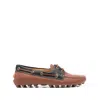 Tod's Leather Boat Bubble Grommet In Brown
