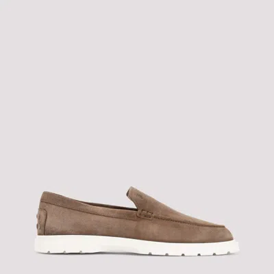 TOD'S BROWN SLIP ON LOAFERS
