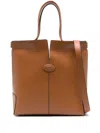 Tod's Small Leather Tote Bag With Top Handles In Brown