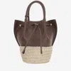 Tod's Brown Straw Mini Bucket Bag