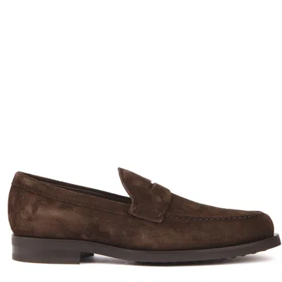 TOD'S BROWN SUEDE LOAFERS