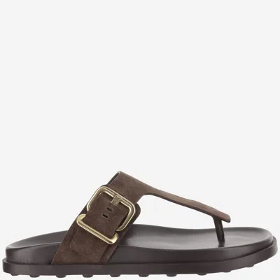TOD'S BROWN SUEDE SANDALS
