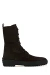 Tod's Brown Suede Winter Ankle Boots In Brown