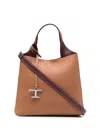 Tod's T Timeless Mini Leather Tote Bag In Brown
