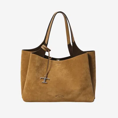 Tod's Brown T Timeless Medium Tote