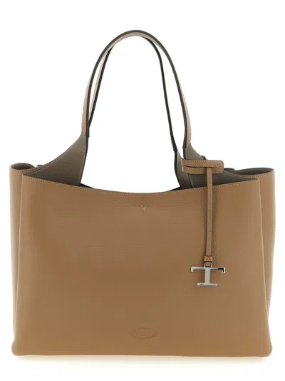 Tod's Brown T Timeless Medium Tote