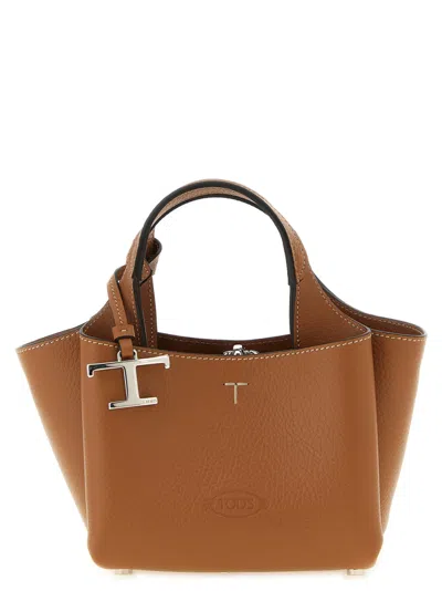 Tod's Brown T Timeless Mini Tote