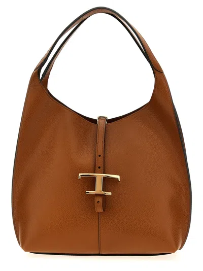 Tod's Brown T Timeless Small Shoulder Bag