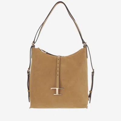 Tod's Brown T Timeless Small Shoulder Bag