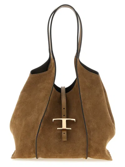 Tod's Brown T Timeless Small Tote