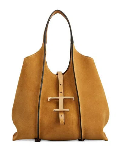 TOD'S BROWN T TIMELESS TOTE
