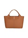 Shop Tod's Brown Tote Bag With Magnetic Closure And Embossed Logo Detail
