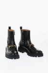 Tod's Brushed Leather Booties With Front Morset In Black