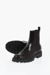 Tod's Burgundy Brown Ankle Boots With Elastic Sides In Brown