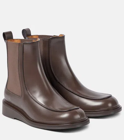 Tod's Brushed Leather Chelsea Boots In Brown