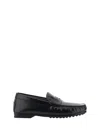 Tod's Brushed Leather Loafers With Penny Detail In Nero