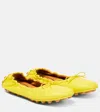 Tod's Tods Bubble Leather Ballerina Flat In Yellow