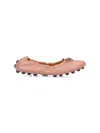Tod's Beige Gommino Ballerina Shoes In Pink