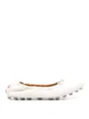 Tod's Leather Ballet Flats In White