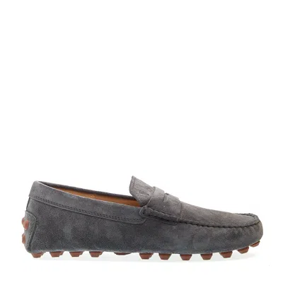 Tod's Bubble Moccasin In Gray Suede
