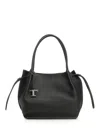 Tod's Black Shoulder Bag With Two Top Handles And Drawstring Closure In Black