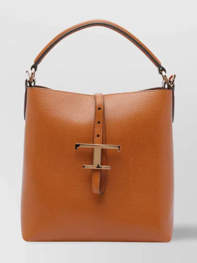 Tod's Bucket Bag With Adjustable Strap And Handle In Brown