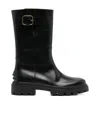 Tod's Buckle-detail Leather Boots In Black