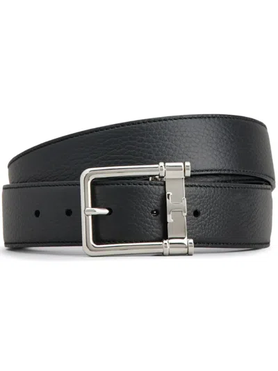 Tod's Buckle Leather Belt In Black