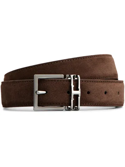 Tod's Buckle Leather Belt In Brown