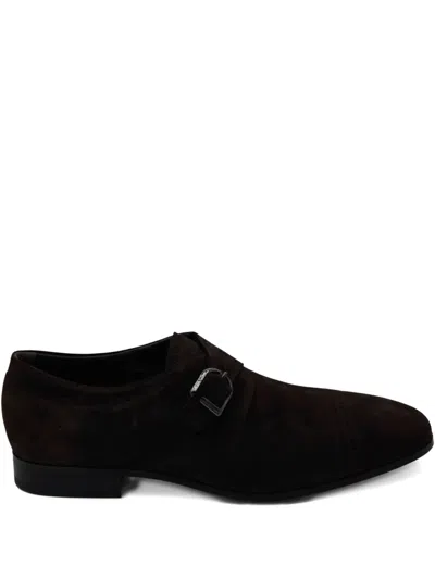 Tod's Buckle Leather Brogues In Brown