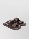 Tod's Buckle Leather Flat Sandals