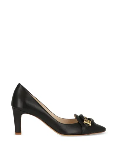 Tod's Buckle Leather Pumps In Black