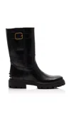 Tod's Buckled Leather Boots In Black