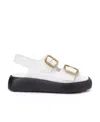 Tod's Buckled Leather Sandals In White
