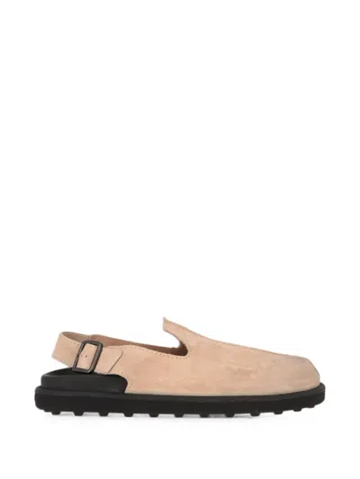 Tod's Buckled Slingback Mules In Neutral
