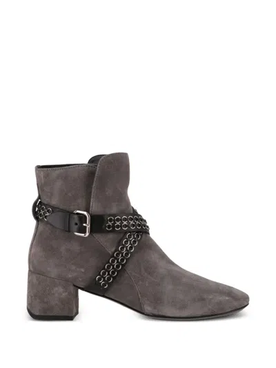 Tod's Buckle-fastening Ankle Boots In Gray