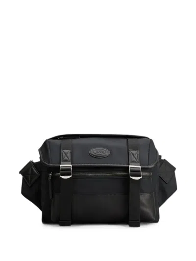Tod's Buckle-fastening Messenger Bag In Black