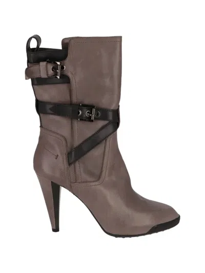 Tod's Buckle-strap Leather Ankle Boots In Multi
