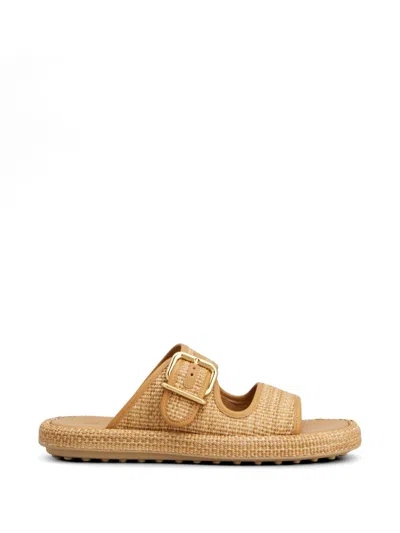 Tod's Tods Sandalo Leather-trim Raffia Sandals In Multi