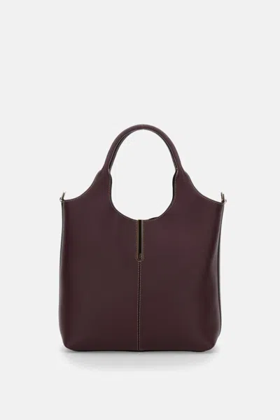 Tod's Burgundy Leather Small Tote